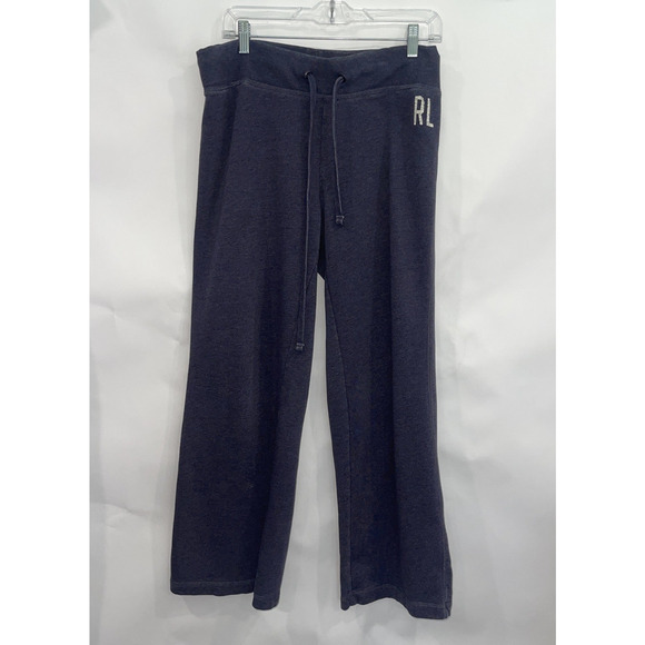 Polo Jeans Co Ralph Lauren Vtg Sweat Pants Men M Wide Leg Blue Logo Y2K Street - Picture 1 of 10